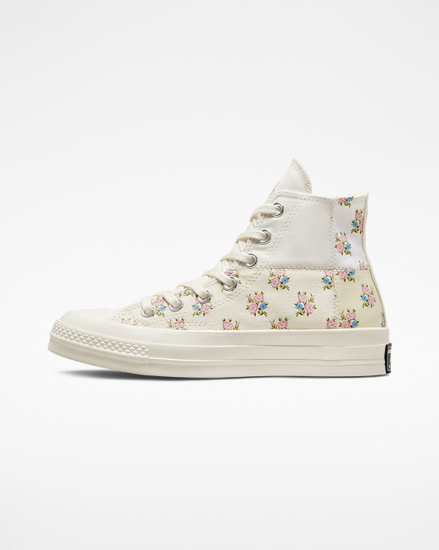 Tenisky Vysoke Converse Chuck 70 Patchwork Floral Damske Béžové Biele | SK E11BIF6